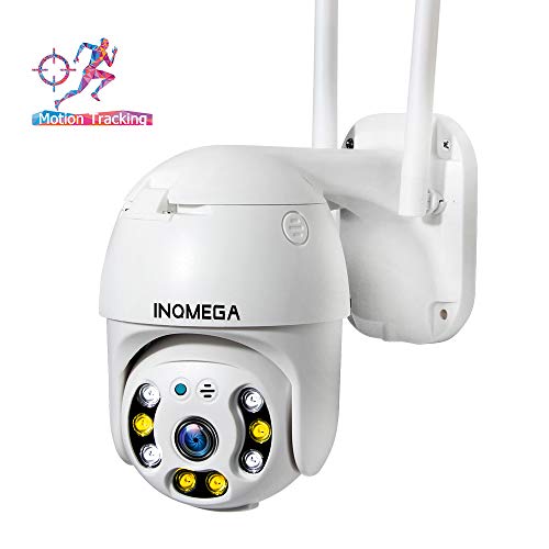 INQMEGA PTZ Camera Outdoor, 1080p Wireless Security IP Camera, Pan Tilt 4X Zoom, Two Way Audio, Color Night Vision, Waterproof Surveillance CCTV, Motion Detection Alarm, Support Max 128GB SD