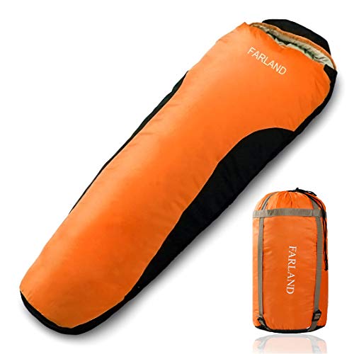 FARLAND Camping Sleeping Bag for Adults Youth Teens Kid with 20 Degree  Cold Weather Compression Sack Portable 4 Season,Hiking,Waterproof,Traveling, Backpacking and Outdoors