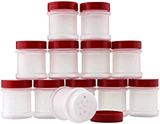 Mini Plastic Spice Jars w/Sifters (12-Pack); 2 Tablespoon Capacity (1 Fluid Ounce) Spice Bottles Great for Travel, Gifts, Favors, Etc.