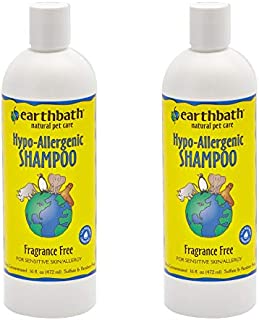 Earthbath Pet Hypo-Allergenic Fragrance-Free Shampoo - For Sensitive Skin & Allergies, Aloe Vera, Vitamin E, Good for Dogs & Cats - Keep Them Happy Without Compromising Comfort - 16 fl. oz, Pack of 2