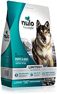 Nulo Puppy & Adult Freestyle Limited Plus Grain Free Dry Dog Food: All Natural Limited Ingredient Diet for Digestive & Immune Health - Allergy Sensitive Non GMO (Salmon Recipe - 4 lb Bag) (51LS04)