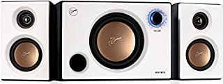 Swans Speakers - M10 - Powered 2.1 Computer Speakers - Surround Sound - Near-Field Speakers - Bookshelf Speakers - Pearl White