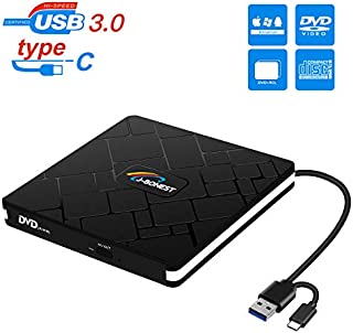 External DVD Drive USB 3.0 Type C, Portable High-Speed USB CD DVD Reader Player Burner for Laptop PC Desktop MacBook Pro