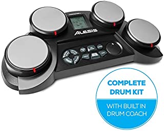 Alesis Compact Kit 4 | Portable 4-Pad Tabletop Electronic Drum Kit with Velocity-Sensitive Drum Pads, 70 Drum Sounds, Coaching Feature, Game Functions, Battery- or AC-Power and Drum Sticks Included