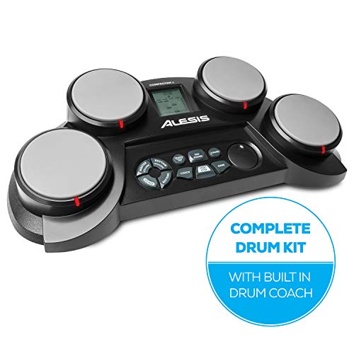 Alesis Compact Kit 4 | Portable 4-Pad Tabletop Electronic Drum Kit with Velocity-Sensitive Drum Pads, 70 Drum Sounds, Coaching Feature, Game Functions, Battery- or AC-Power and Drum Sticks Included