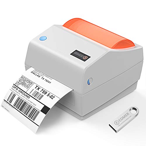Comer Shipping Label Printer 4×6 -Commercial Direct Thermal Printer High Speed Barcode Label Maker Machine Compatible with Windows & Mac for Warehouse Ebay Amazon USPS FedEx DHL