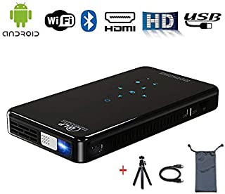 Mini Portable Projector,Pico DLP Video Projectors Android System for Smart Phone Same Screen HD 1080P Projector by SCNVO (Mini Projector X2)