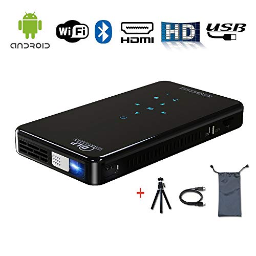 Mini Portable Projector,Pico DLP Video Projectors Android System for Smart Phone Same Screen HD 1080P Projector by SCNVO (Mini Projector X2)