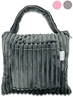 BLISS Bundle Blanket Deluxe Compact Blanket  Soft Pillow Blanket- Plush Extra Long with Shoulder and Luggage Strap - Packable Travel Blanket with Bag- Blanket for Plane Travel (Gray)