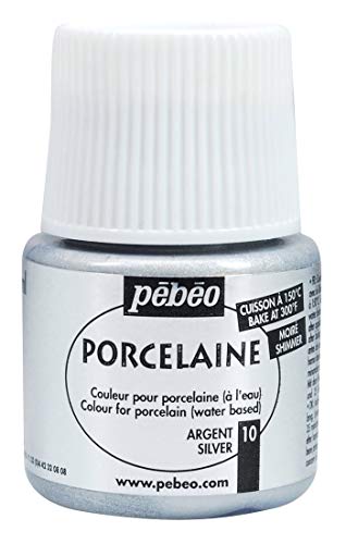 PEBEO Porcelaine 150, China Paint, 45 ml Bottle - Shimmer Silver