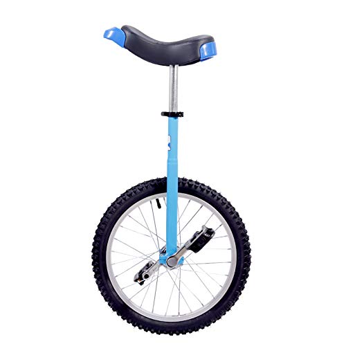 LIFELEADS 18 inch Unicycle for Kids and Adults,Adjustable Outdoor Unicycle with Aolly Rim(18'',Blue)