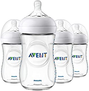 Philips Avent Natural Baby Bottle, Clear, 9oz, 4pk, SCF013/47