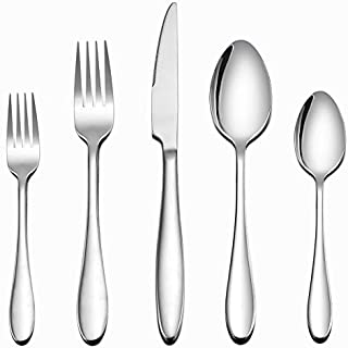 Flatware Set, 40-Piece Silverware Set, LIANYU Stainless Steel Home Kitchen Hotel Restaurant Tableware Cutlery Set, Service for 8, Mirror Finished, Dishwasher Safe
