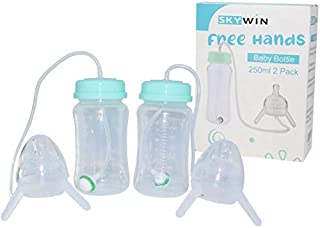 Skywin Self Feeding Baby Bottle, Bottle Holder for Baby, Baby Bottle with Straw, Anti Colic, for Hands Free Convenient Feeding