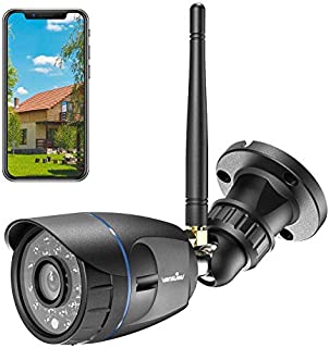 Outdoor Security Camera, Wansview 1080P Waterproof WiFi Home Security Surveillance Bullet Camera with Night Vision, Motion Detection and Remote View, Compatible with Alexa (Black)