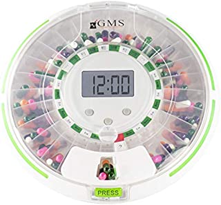 GMS 28 Day Automatic Pill Dispenser Dosage Reminder for up to 6 Alarms a Day with Flashing Light and Locked Cover - Standard Edition