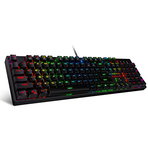 Redragon K582 SURARA RGB LED Backlit Mechanical Gaming Keyboard with104 Keys-Linear and Quiet-Red Switches