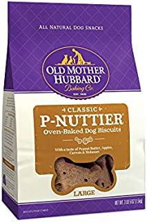 Old Mother Hubbard Classic Crunchy Natural Dog Treats, P-Nuttier Large Biscuits, 3Lbs 5Oz Bag