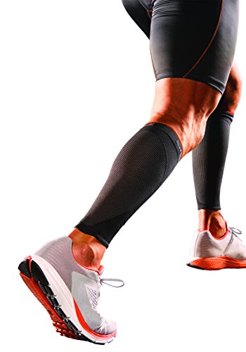 Shock Doctor SVR Recovery Compression Calf Sleeve, Black, Adult-Medium