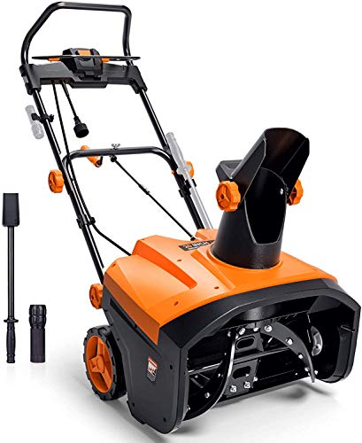 TACKLIFE Electric Snow Blower, 15 Amp 20 INCH, Snow Blower, 180°Chute Rotation, 30 Throwing Distance, Snow Shovel & Flashlight Included, Electric Snow Thrower