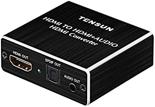 Tensun 4K HDMI to HDMI Optical SPDIF TOSLINK Converter Adapter with 3.5mm RCA R/L Stereo HDMI Audio Extractor Splitter for Blue-ray PC Laptop Xbox One HDTV