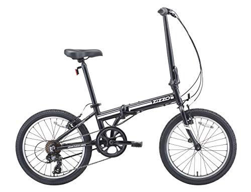 EuroMini ZiZZO 2019 Campo 28lb Lightweight Aluminum Frame Shimano 7-Speed Folding Bike 20-Inch (Matte Black)