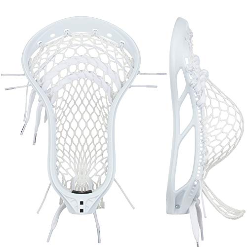 StringKing Mens Mark 2F Faceoff Lacrosse Head Strung with Type 4f Mesh (White/White)