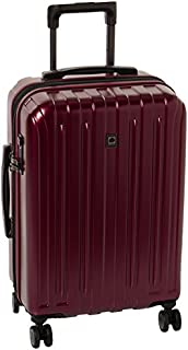 DELSEY Paris Titanium Hardside Expandable Luggage with Spinner Wheels, Black Cherry Red, Carry-On 21 Inch