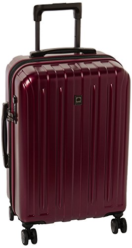 DELSEY Paris Titanium Hardside Expandable Luggage with Spinner Wheels, Black Cherry Red, Carry-On 21 Inch