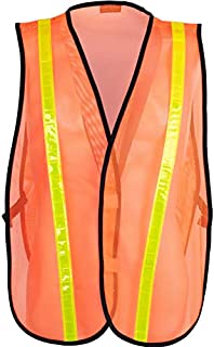 Safety Depot Economy Safety Vest Light Weight Mesh Durable Hi Vest Low Cost Value One Size Fits Most (Pack of 3) (8018C, Orange)