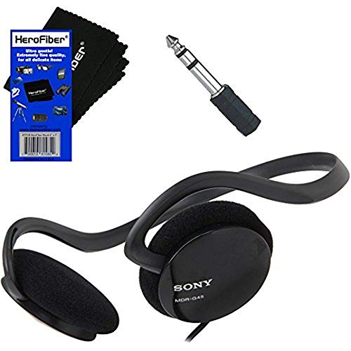 Sony Behind-The-Neck Stereo Headphones with Powerful Bass + Mini Plug to 1/4