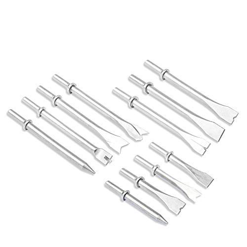 Monkey King Bar- 11pcs 0.401 Round Shank Air Hammer Bits Pneumatic Chisel- Chisel Pneumatic Hammers Bits Set for Air Hammer