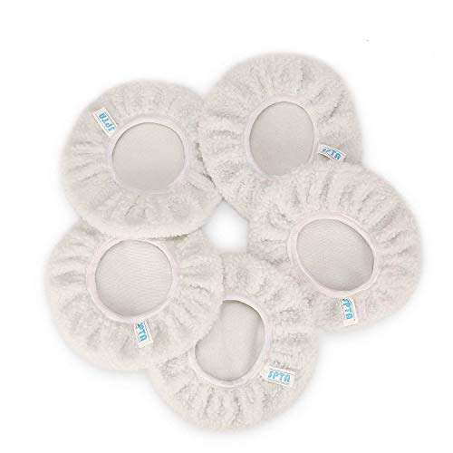 SPTA Car Polisher Bonnet (5 to 6 Inch) Polishing Bonnet Pad Max Waxer Pads for Most Car Polishers Pack of 5Pcs