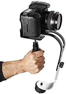 The Official Roxant Pro Video Camera Stabilizer Limited Edition (Midnight Black) with Low Profile Handle for GoPro, Smartphone, Canon, Nikon - or Any Camera up to 2.1 lbs. - Comes with Phone Clamp.