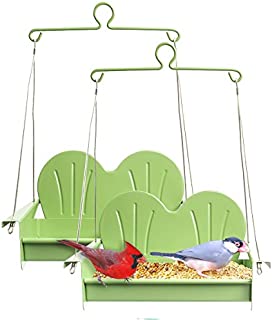 Hiatt (2 Pack Patio Swing Set Hanging Bird Feeder Metal Outdoor Décor Balcony Garden Yard Decoration Patio Set