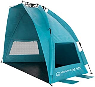 Pop Up Beach Tent- Instant Sun Shelter & Shade with UV Protection, Water & Wind Resistant, Easy Set Up & Carry Bag by Wakeman Outdoors (Turquoise)