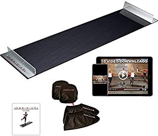 Obsidian Slide Board - 6' Foot Slide Board for High Intensity and Low Impact Exercise | Includes Booties and Mitts