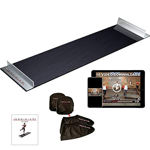 Obsidian Slide Board - 6' Foot Slide Board for High Intensity and Low Impact Exercise | Includes Booties and Mitts