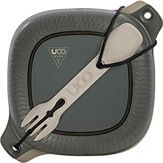 UCO 4-Piece Camping Mess Kit with Bowl, Plate and 3-in-1 Spork Utensil Set, Venture