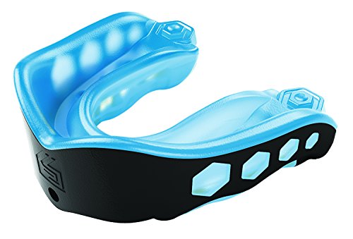 Shock Doctor Gel Max Mouth Guard, Sports Mouthguard for Football, Lacrosse, Hockey, Basketball, Flavored mouth guard, Youth & AdultBLUE/BLACK, Adult, Non-flavored