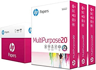 HP Paper Printer 8.5x11 MultiPurpose 20 lb 3 Ream Case 1500 Sheets 96 Bright Made in USA FSC Certified Copy Paper HP Compatible 112300C