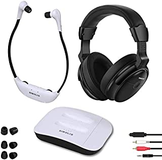 SIMOLIO Digital 2.4GHz Dual Wireless TV Headphones w/100ft Long-Distance, Hearing Protection Wireless Headphone for TV Watching, TV Hearing Assistance Device for Seniors and Hard of Hearing SM-8245