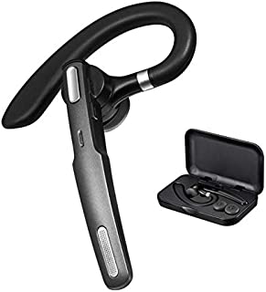 Bluetooth Headset, Wireless Bluetooth Earpiece V4.1Hands-Free Earphones with Noise Cancellation Mic for Driving/Business/Office, Compatible with iPhone and Android(Gray)