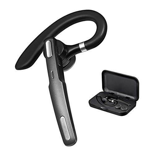 Bluetooth Headset, Wireless Bluetooth Earpiece V4.1Hands-Free Earphones with Noise Cancellation Mic for Driving/Business/Office, Compatible with iPhone and Android(Gray)