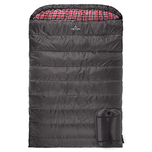 TETON Sports Mammoth +20F Queen-Size Double Sleeping Bag; Warm and Comfortable for Family Camping