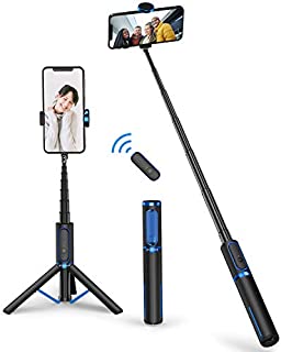 ATUMTEK Bluetooth Selfie Stick Tripod, Mini Extendable 3 in 1 Aluminum Selfie Stick with Wireless Remote and Tripod Stand 360° Rotation for iPhone 12/11 Pro/XS Max/XS/XR/X/8/7, Samsung and Smartphone