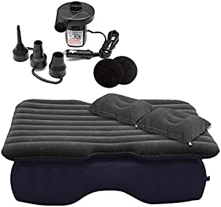 Zone Tech Inflatable Car Travel Air Mattress Back Seat  Pump Kit Premium Quality- Vacation Camping-Sleep Blow Up Pad Car Bed Back Seat Inflatable Air Mattress with 2 Air Pillows Car SUV Universal Fit