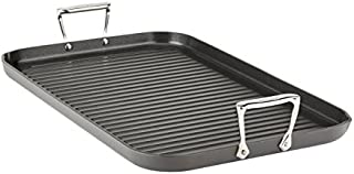 All-Clad E7954164 HA1 Hard Anodized Nonstick Dishwasher Safe PFOA Free Grande Grill Cookware, 13-Inch by 20-Inch, Black