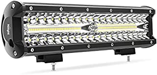 Nilight 12 Inch 300W Triple Row Flood Spot Combo 30000LM Bar Driving Boat Led Off Road Lights for Trucks,2 Years Warranty