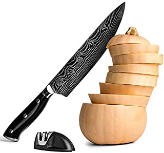 8 inch Chef Knife and Sharpener Set Professional Kitchen Slicer